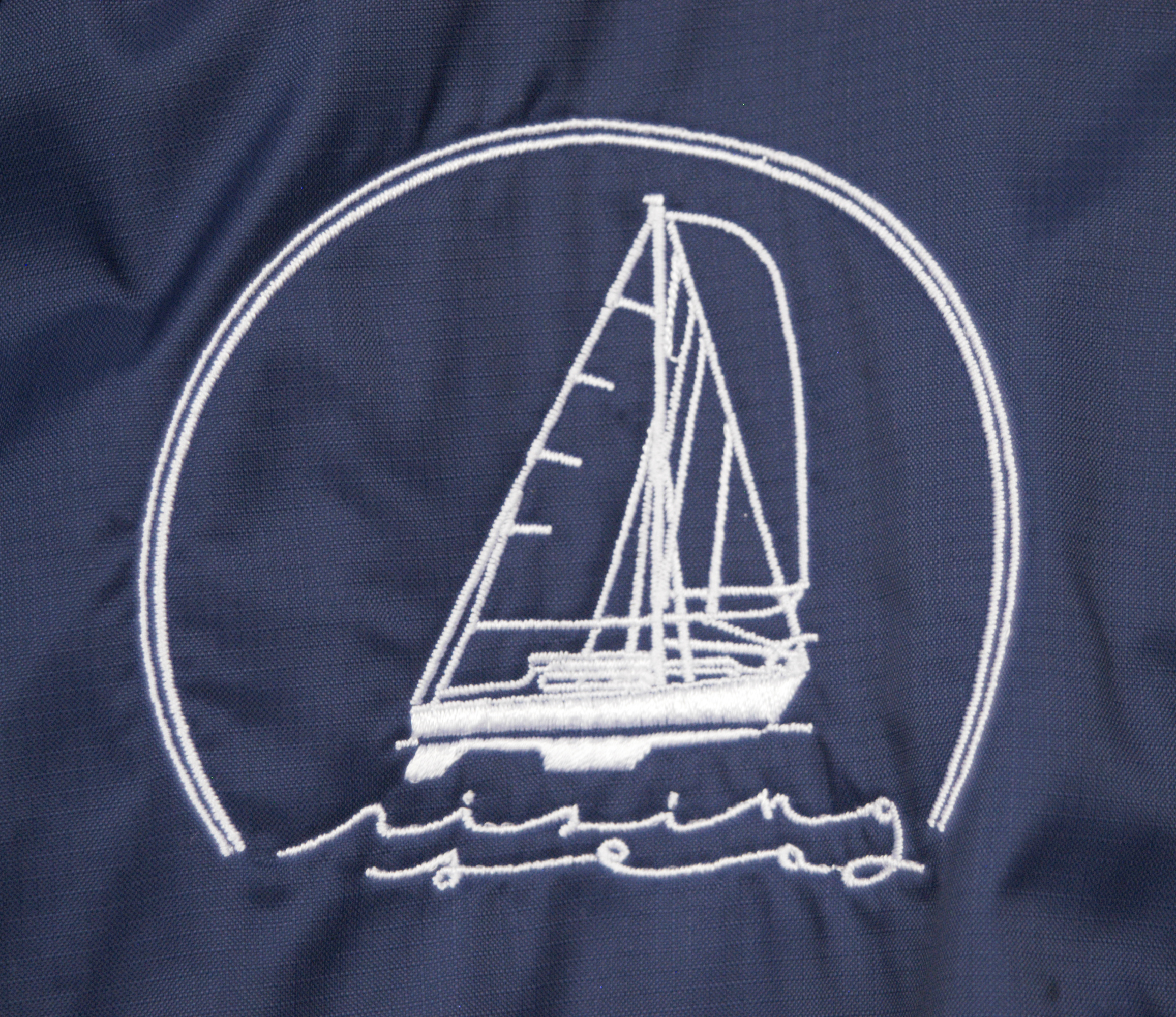 Windbreaker with embroidered boat logo